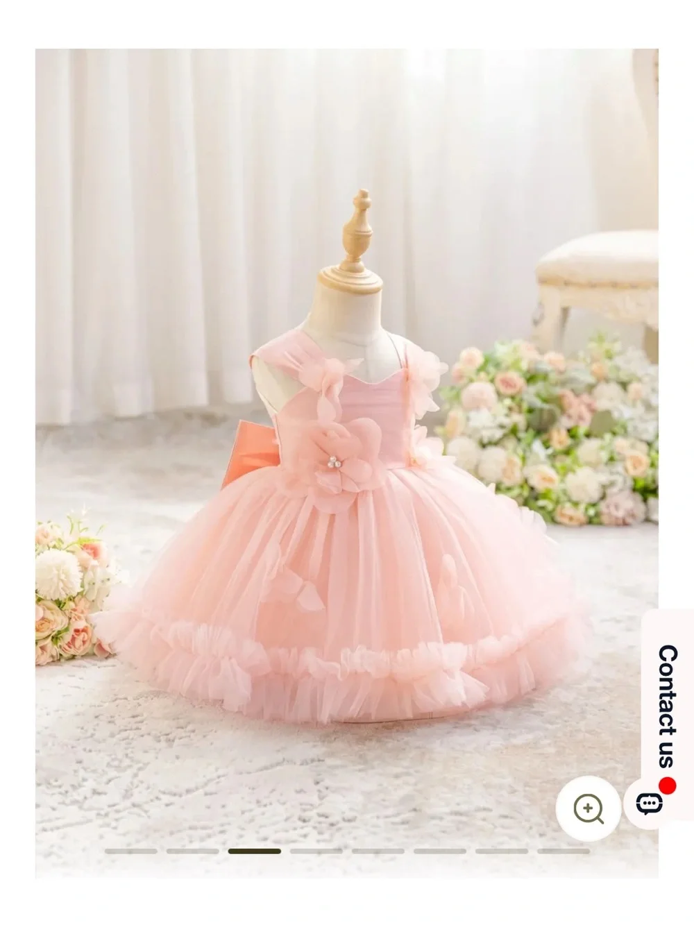Pink Tulle Floral Toddler Dress